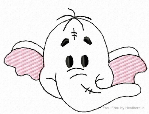 Clippie Elephant P0oh Machine Embroidery In The Hoop Project 1, 1.5, and 2 inch