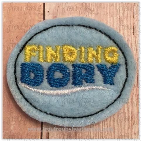 Clippie Finding Dorine Logo Machine Embroidery In The Hoop Project 1.5, 2, 3 and 4 inch