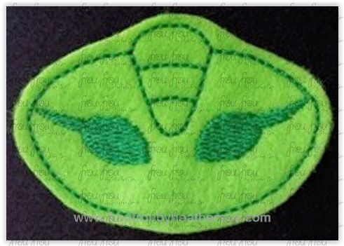 Clippie Geeko Symbol Pajama Masks Machine Embroidery In The Hoop Project 1.5, 2, 3, and 4 inch