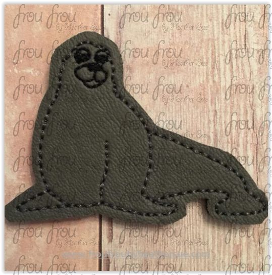 Clippie Flume Seal Finding Dorine Machine Embroidery In The Hoop Project 1.5, 2, 3 and 4 inch