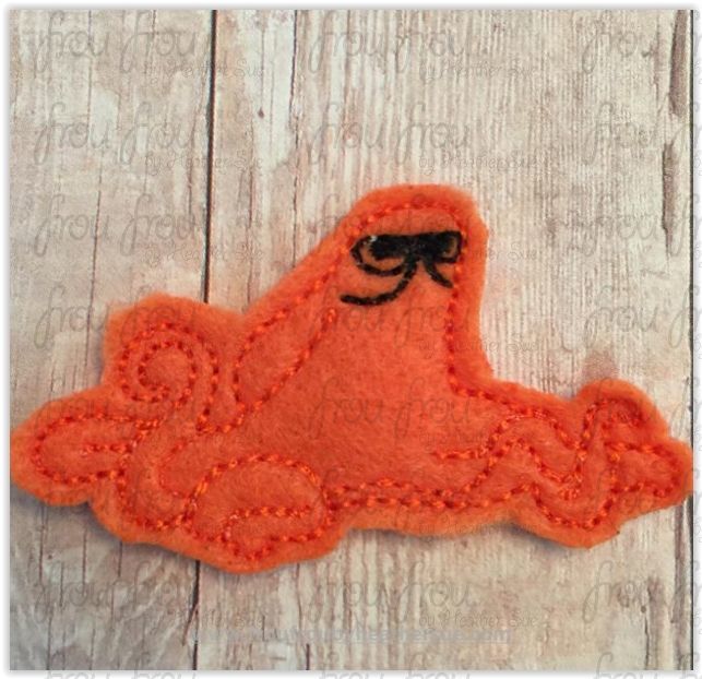 Clippie Henry Octopus Finding Dorine Machine Embroidery In The Hoop Project 1.5, 2, 3 and 4 inch