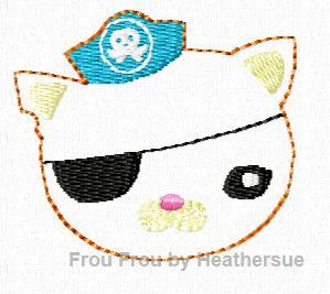 Clippie Octo Kwazimoto Kitty Machine Embroidery In The Hoop Project 1, 1.5, 2, and 3 inch
