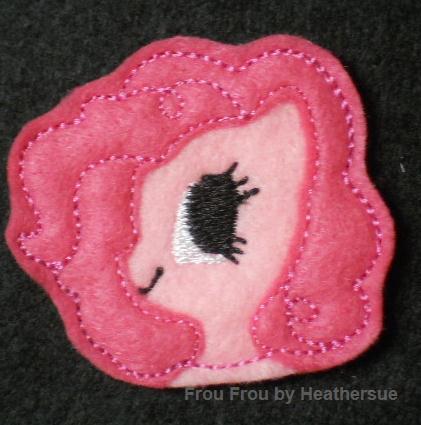 Clippie Pink Little Horse Machine Embroidery In The Hoop Project 1, 1.5, 2, and 3 inch