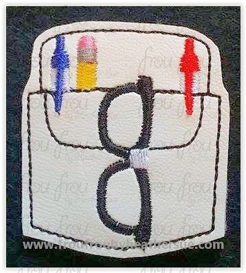 Clippie Pocket Protector Machine Embroidery In The Hoop Project 1.5, 2, 3, and 4 inch