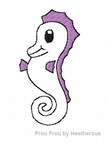 Clippie Sea Horse Seahorse Machine Embroidery In The Hoop Project 1, 1.5, and 2 inch