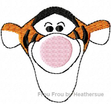 Clippie Tiger P0oh Machine Embroidery In The Hoop Project 1, 1.5, and 2 inch
