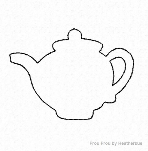Clippie Tea Pot Machine Embroidery In The Hoop Project 1, 1.5, and 2 inch
