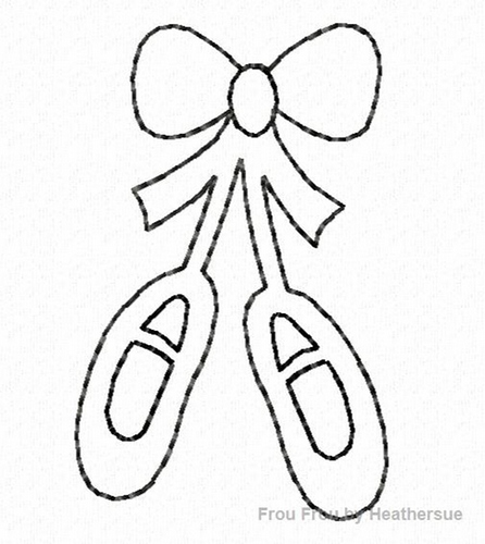 Clippies Ballet Shoes Machine Embroidery In The Hoop Project 1, 1.5, and 2 inch