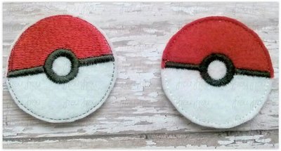 Clippies Poke Ball TWO versions- filled and applique, Machine Embroidery In The Hoop Project 1.5, 2, 3, and 4 inch