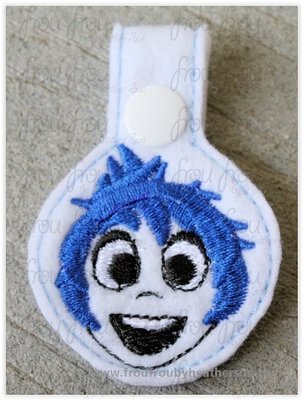 Joyful In Out Key Fob, short and long tab, velcro or snaps, THREE SIZES in the hoop Machine Applique Embroidery Design- 4", 7", and 10"