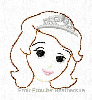 Princess Sofie the First Machine Embroidery Design In The Hoop Project 1, 1.5, 2, and 3 inch