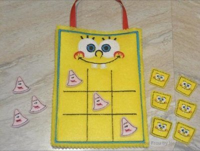 Sponge Tic Tac Toe Game IN THE HOOP Machine Applique Embroidery Design
