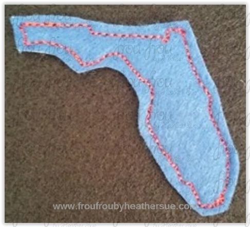 State of Florida Clippie Machine Embroidery In The Hoop Project 1.5, 2, 3,  and 4 inch