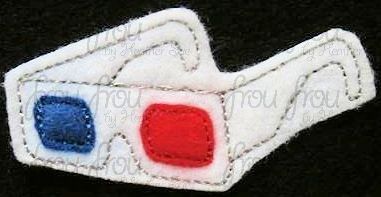 Tenth Doctor 3d glasses Clippie Machine Embroidery In The Hoop Project 1.5, 2, and 3 inch