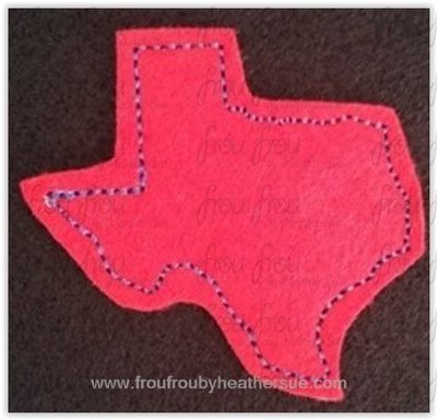 State of Texas Clippie Machine Embroidery In The Hoop Project 1.5, 2, 3, and 4 inch