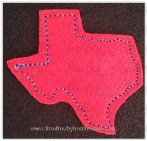 State of Texas Clippie Machine Embroidery In The Hoop Project 1.5, 2, 3,  and 4 inch