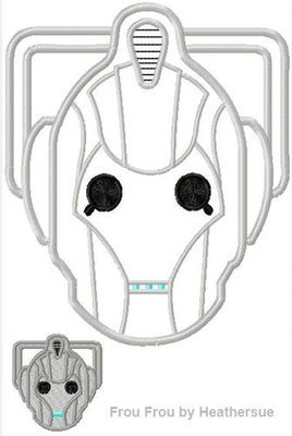 Cyber Man Who Machine Applique Embroidery Design Multiple Sizes, including 1