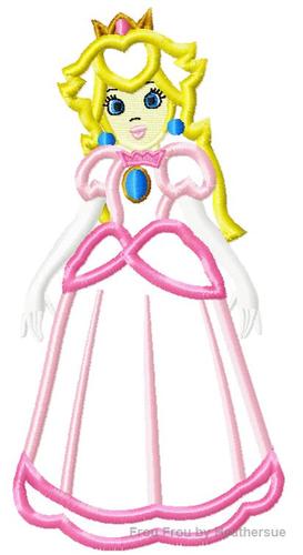Maro Princess Apricot Machine Applique Embroidery Design, Multiple Sizes, including 4 inch