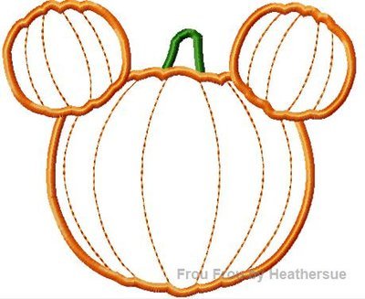 Pumpkin Mister Mouse No Face Machine Applique Embroidery Design, multiple sizes, including 4 inch