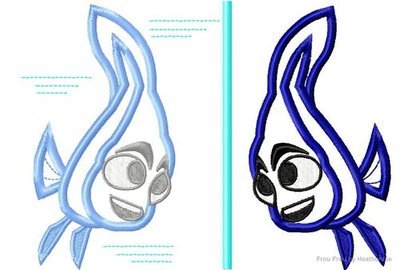 Ebb N Flow 3 Design SET Neemo Machine Applique Embroidery Design, Multiple Sizes, including 4 inch