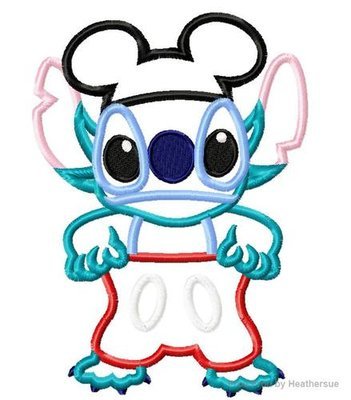Lila's Alien as Mister Mouse Machine Applique Embroidery Design, Multiple Sizes, including 4 inch