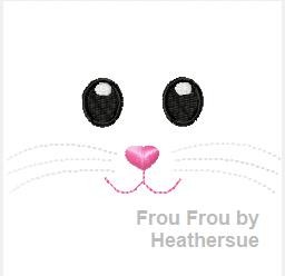 Face Only Easter Bunny Machine Applique Embroidery Design, multiple sizes, including 4 inch