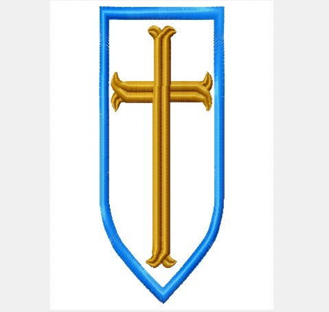 Prince Phil's Shield from Sleeping Pretty Machine Applique Embroidery Design, multiple sizes including 4 inch