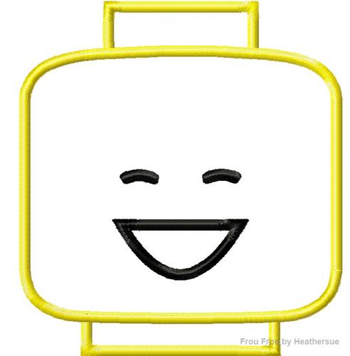 Leego Head Laughing Machine Applique Embroidery Design, multiple sizes, including 4 inch