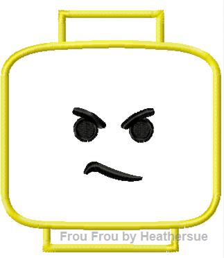 Leego Head Angry Machine Applique Embroidery Design, multiple sizes, including 4 inch