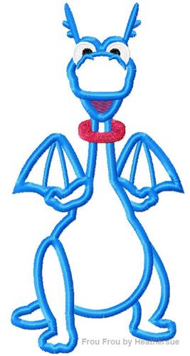 Stuffed up Dragon Stuffins Machine Applique Embroidery Design, multiple sizes including 4 inch