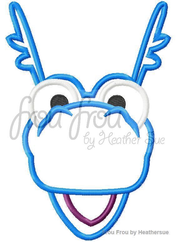Stuffed Up Dragon Just Head Doc Stuffins Machine Applique Embroidery Design, multiple sizes including small filled designs