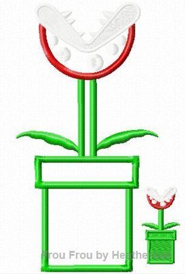 Maro Plant Machine Applique Embroidery Design, Multiple Sizes, including 4 inch