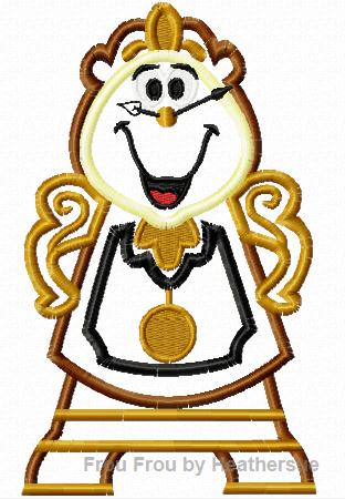 Coggs Clock Bella Machine Applique Embroidery Design, multiple sizes, including 4 inch