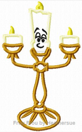 Luminous Candelabra Bella Machine Applique Embroidery Design, multiple sizes, including 4 inch
