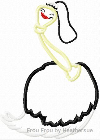 Feather Duster Bella Machine Applique Embroidery Design, multiple sizes, including 4 inch