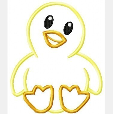 Easter Chick Machine Applique Embroidery Design, multiple sizes, including 4 inch