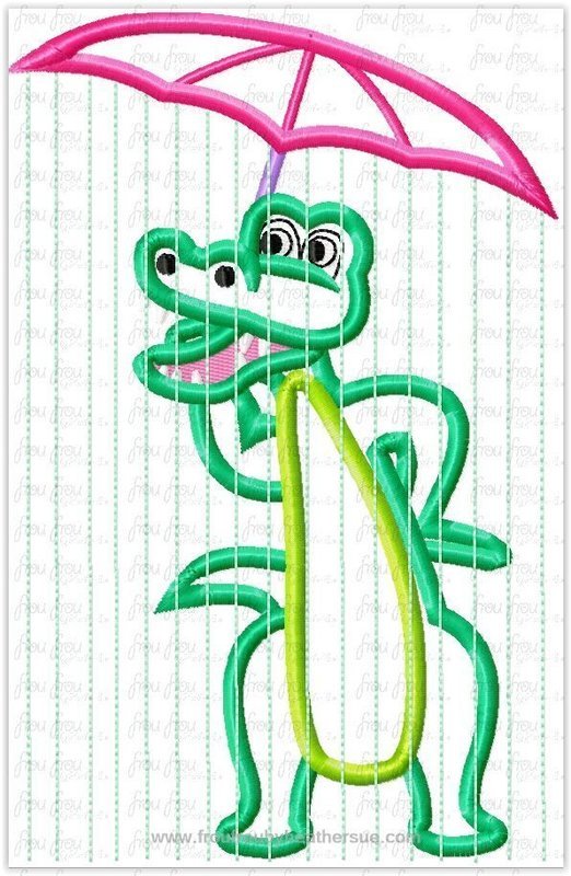 Rainforest Alligator It's a Small Globe Ride Machine Applique Embroidery Design, Multiple Sizes including 4"-16"