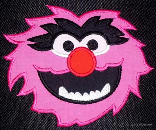 A-NI-MAL Head Machine Applique Embroidery Design Multiple Sizes, including 4 inch