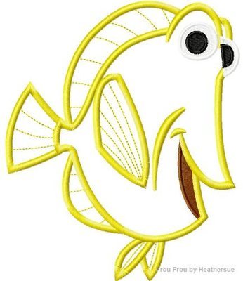Bubble Fish Neemo Machine Applique Embroidery Design, Multiple Sizes, including 4 inch
