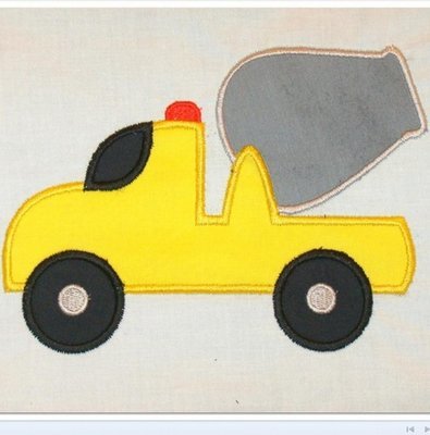 Cement  Mixer Truck Machine Applique Embroidery Design, Multiple sizes including 4 inch