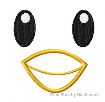 Chick Face Only Easter Machine Applique Embroidery Design, multiple sizes, including 4 inch