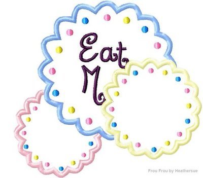Eat Me Cookie Wonderland Alyce Machine Applique Embroidery Design, Multiple Sizes, including 4 inch