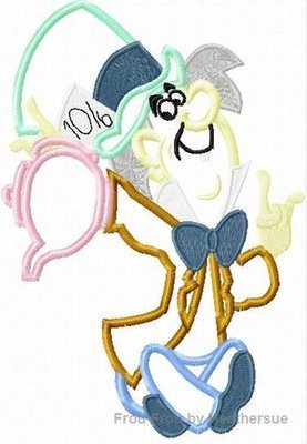 Crazy Hat Guy Full Body Wonderland Alyce Machine Applique Embroidery Design, Multiple Sizes, including 4 inch