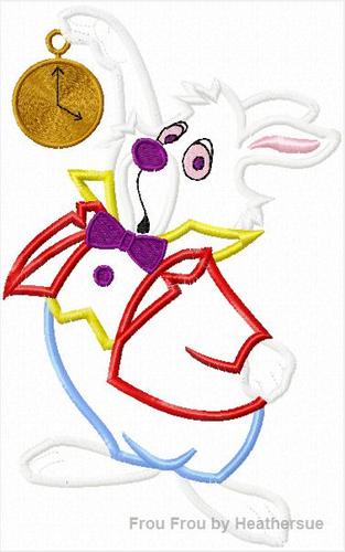 Rabbit White Wonderland Alyce Machine Applique Embroidery Design, Multiple Sizes, including 4 inch