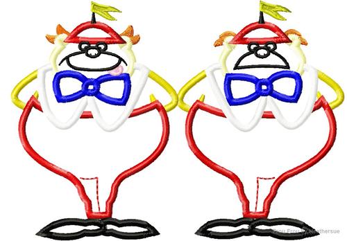 Twiddle Di and Twiddle Doom SET Wonderland Alyce Machine Applique Embroidery Design, Multiple Sizes, including 4 inch