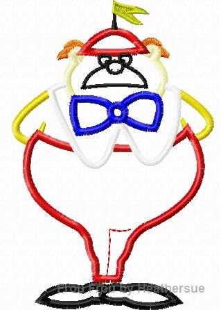 Twiddle Di Wonderland Alyce Machine Applique Embroidery Design, Multiple Sizes, including 4 inch