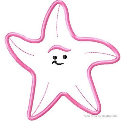 Starfish Neemo Machine Applique Embroidery Design, Multiple Sizes, including 4 inch