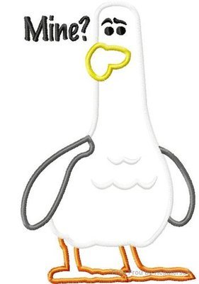 Seagull Mine Neemo Machine Applique Embroidery Design, Multiple Sizes, including 4 inch