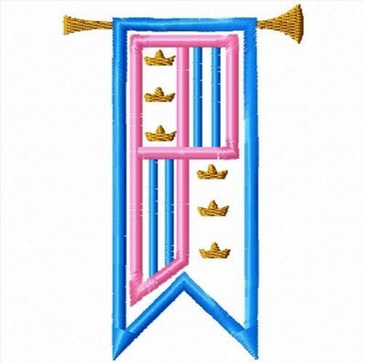 Flag from Sleeping Pretty Machine Applique Embroidery Design, multiple sizes including 4 inch