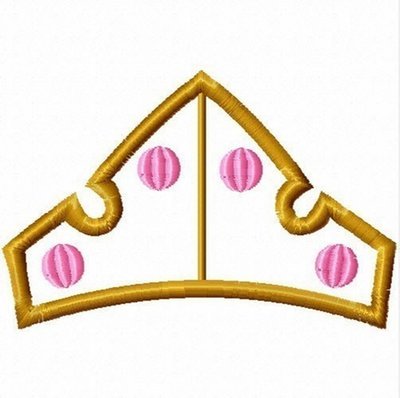 Sleeping Pretty's Crown Machine Applique Embroidery Design, Multiple Sizes, including 4 inch